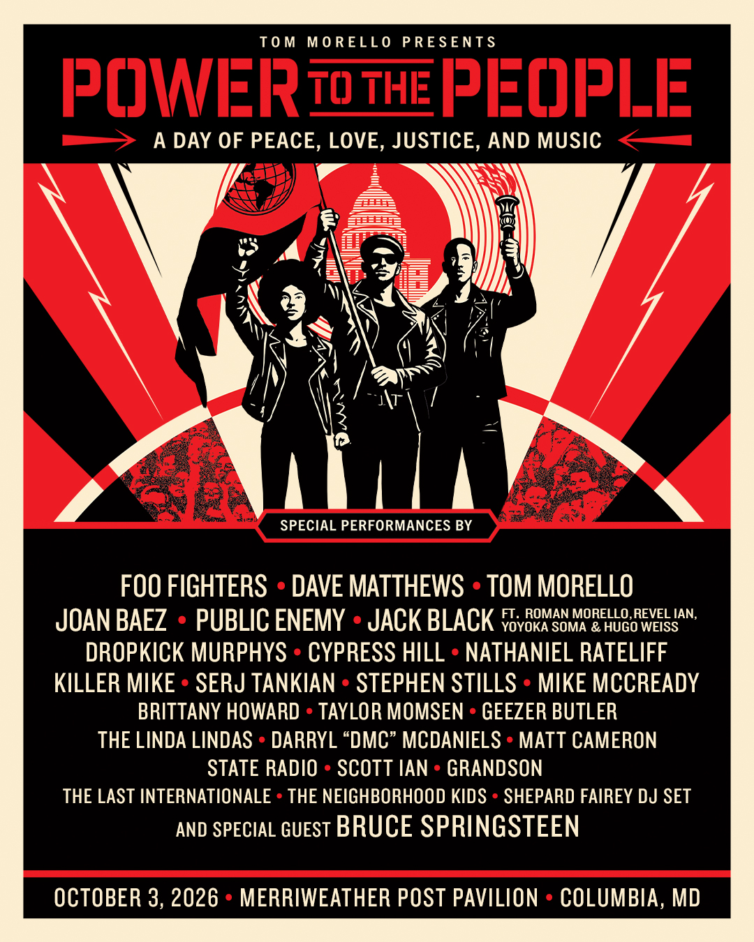 Tom Morello amps up Power to the People lineup with more artists and ticket exchange conduit